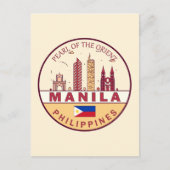 Manilla Filipijnen City Skyline Emblem Briefkaart (Voorkant)