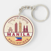 Manilla Filipijnen City Skyline Emblem Sleutelhanger (Achterkant)
