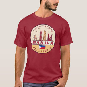 Manilla Filipijnen City Skyline Emblem T-shirt