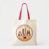 Manilla Filipijnen City Skyline Emblem Tote Bag (Voorkant)