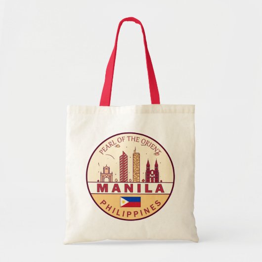 Manilla Filipijnen City Skyline Emblem Tote Bag (Voorkant)