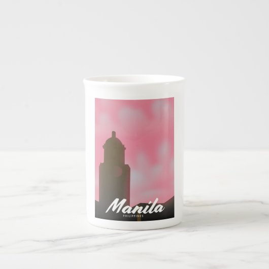 Manilla Filipijnen reisposter. Porselein Kop (Voorkant)