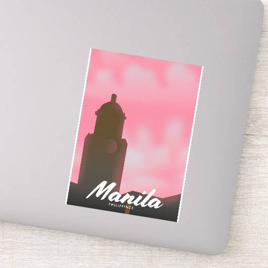 Manilla Filipijnen reisposter. Sticker (Detail)