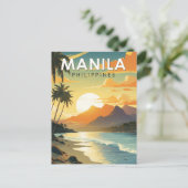 Manilla Filipijnen Reizen Kunst Vintage Briefkaart (Staand voorkant)