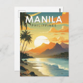 Manilla Filipijnen Reizen Kunst Vintage Briefkaart (Voorkant / Achterkant)