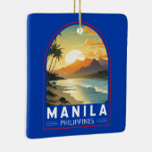 Manilla Filipijnen Reizen Kunst Vintage Keramisch Ornament (Rechts)