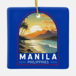 Manilla Filipijnen Reizen Kunst Vintage Keramisch Ornament