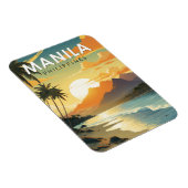 Manilla Filipijnen Reizen Kunst Vintage Magneet (Rechterzijde)