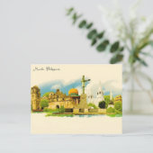  Manilla Filipijnen Reizen waterverf retro Briefkaart (Staand voorkant)