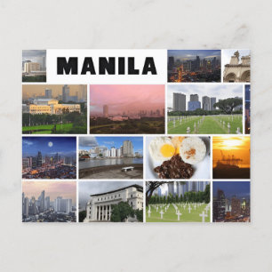  Manilla Filipijnen Reizen waterverf retro Briefkaart