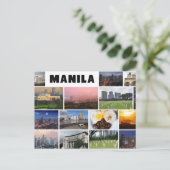 Manilla Filipijnen Reizen waterverf retro Briefkaart (Staand voorkant)