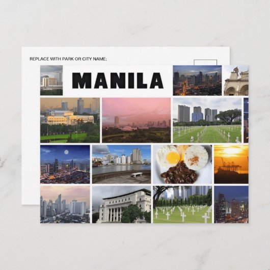 Manilla Filipijnen Reizen waterverf retro Briefkaart (Voorkant / Achterkant)
