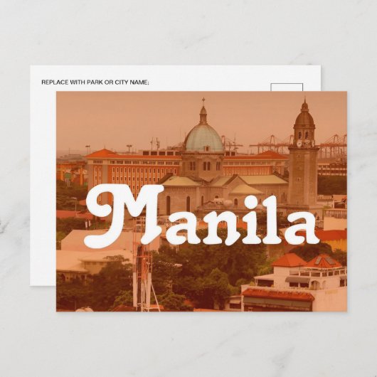  Manilla Filipijnen Reizen waterverf retro Briefkaart (Voorkant / Achterkant)