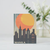  Manilla Filipijnen Reizen waterverf retro Briefkaart (Staand voorkant)