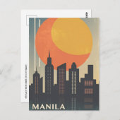  Manilla Filipijnen Reizen waterverf retro Briefkaart (Voorkant / Achterkant)