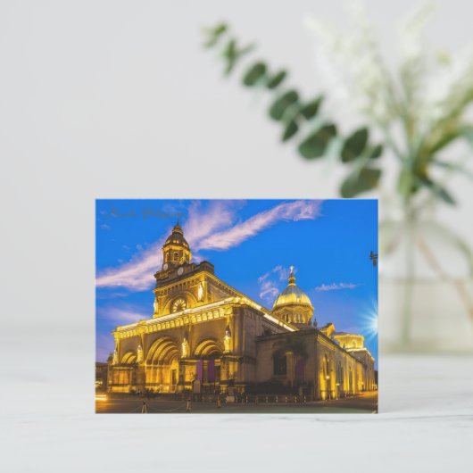  Manilla Filipijnen Reizen waterverf retro Briefkaart (Staand voorkant)