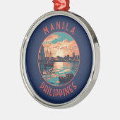 Manilla Filipijnen Retro Distress Circle Metalen Ornament (Links)