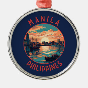 Manilla Filipijnen Retro Distress Circle Metalen Ornament