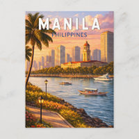 Manilla Filipijnen Silhouette Illustratie Reis Kun