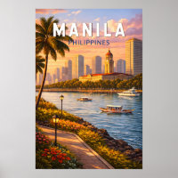 Manilla Filipijnen Silhouette Illustratie Reis Kun