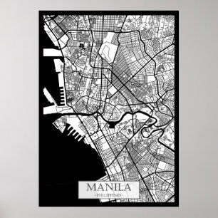 Manilla Filipijnen Stadkaart Poster