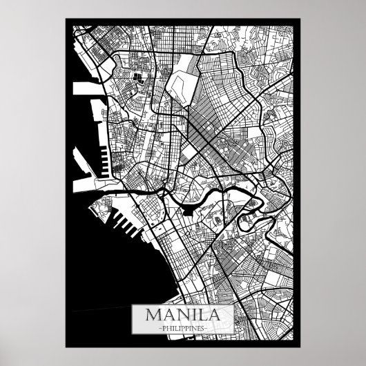 Manilla Filipijnen Stadkaart Poster (Voorkant)