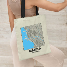 Manilla, Filipijnen, Stadsplataskaart Boodschappen Tote Bag