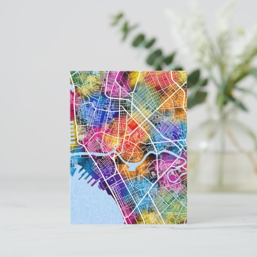 Manilla Filipijnen Stadsplattegrond Briefkaart (Staand voorkant)