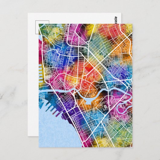 Manilla Filipijnen Stadsplattegrond Briefkaart (Voorkant / Achterkant)