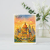 Manilla Filipijnen Waterverf Briefkaart Souvenir (Staand voorkant)