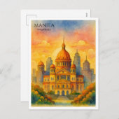 Manilla Filipijnen Waterverf Briefkaart Souvenir (Voorkant / Achterkant)