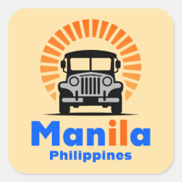 Manilla Filipijnen Zuidoost-Azië Vierkante Sticker