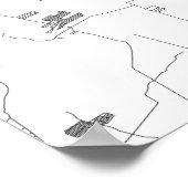 Manilla, Filipijnen (zwart op wit) Poster (Hoek)