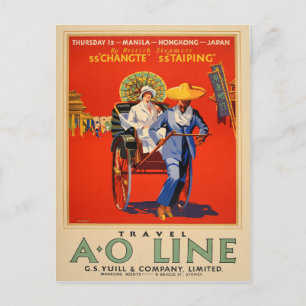 Manilla Hong Kong Japan Australië Reis Briefkaart