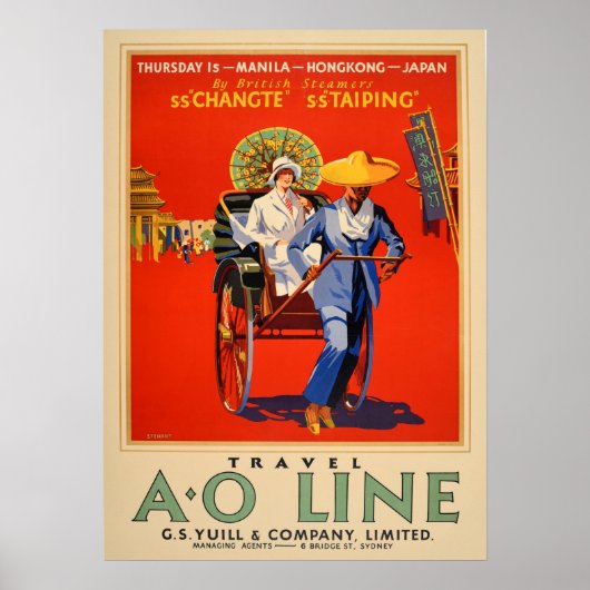  Manilla Hong Kong Japan Australië Reis Poster (Voorkant)