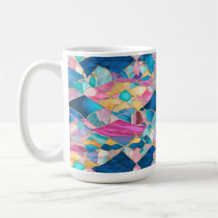 "Manilva" Blauw Roze Zand Gebroken Golven Koffiemok