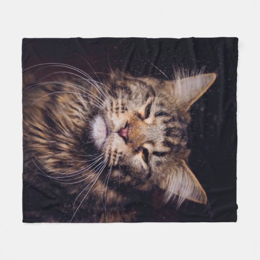 maninegeld op een zwarte achtergrond - jongdier ,  fleece deken (Voorkant (Horizontaal))