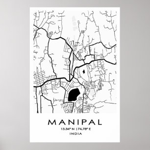 Manipal Map Poster   Karnataka   India
