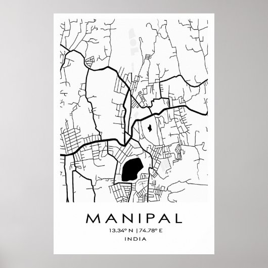 Manipal Map Poster | Karnataka | India (Voorkant)