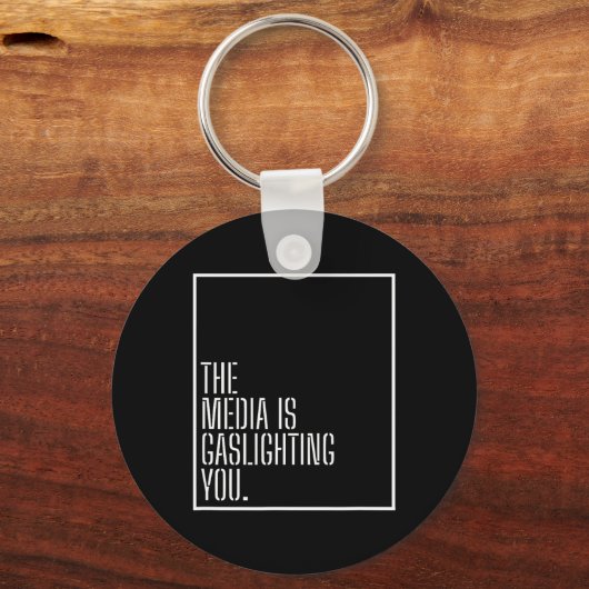 Manipulatie van anti-nieuws-media licht politieke  sleutelhanger (Voorkant)