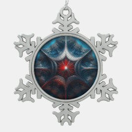 Manipulatie van Mandelbrot met Starburst Center Tin Sneeuwvlok Ornament