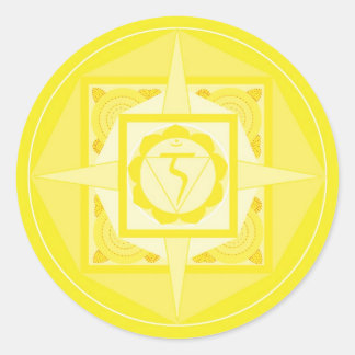 Manipura Chakra Mandala (Solarplexus Chakra) Ronde Sticker