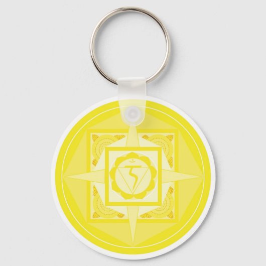 Manipura Chakra Mandala (Solarplexus Chakra) Sleutelhanger (Voorkant)
