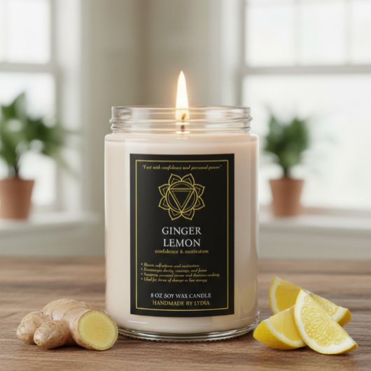Manipura Solar Plexus Chakra Candle Label  Voedselcontainer Etiket