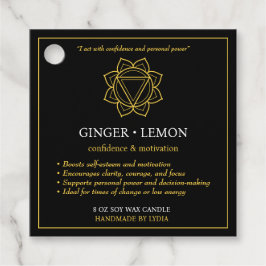 Manipura Zonneplexus Chakra Kaarslabel Bedankjes Labels