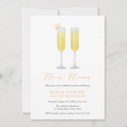 Manis en Mimosas Bridal Party Viering Kaart (Voorkant)