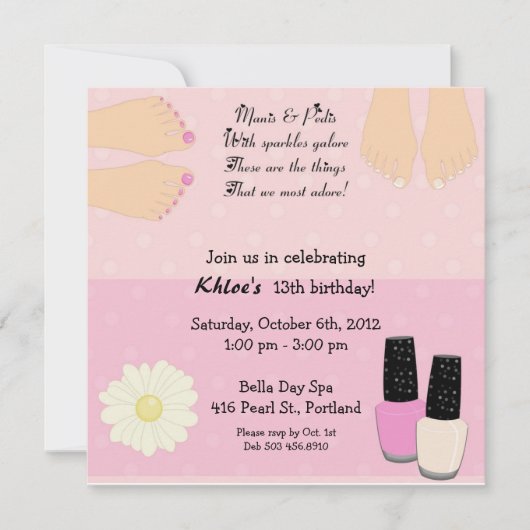 Manis & Pedis Kaart (Voorkant)