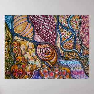 Manisch Glas in lood Poster