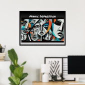 Manische depressie afdrukken, waarde Poster papier (Thuiskantoor)