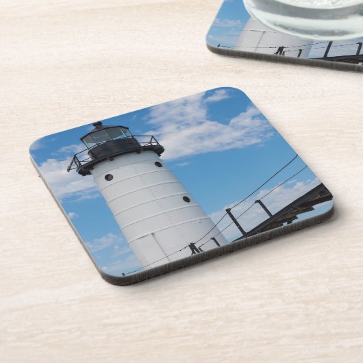 Manistee Lighthouse Bier Onderzetter (Linkerzijde)